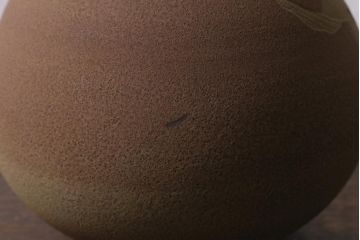 未使用　笠間焼　荒田耕治作　緑藻釉山芋文様壷(R-040744)