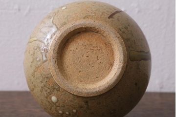 未使用　笠間焼　中野晃嗣　野草文一輪挿(花瓶花器)(R-040748)