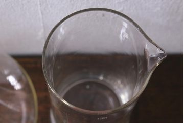 レトロ雑貨　昭和レトロ　実験器具　ビーカーセット6点(メスシリンダー、三角フラスコ)(R-040751)