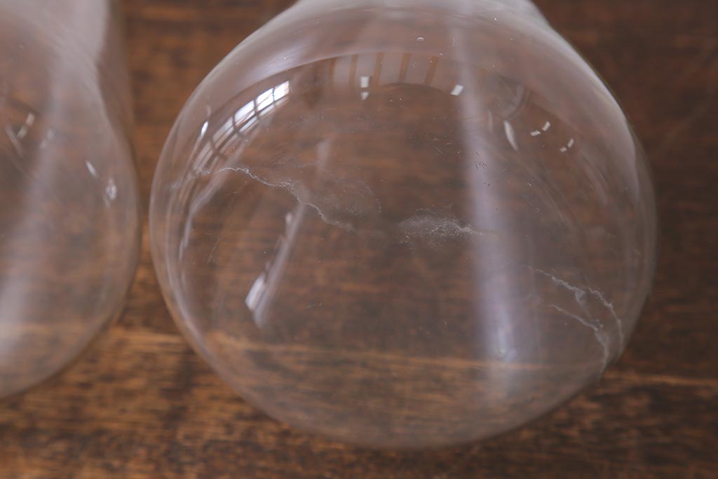 レトロ雑貨　昭和レトロ　実験器具　ビーカーセット6点(メスシリンダー、三角フラスコ)(R-040751)