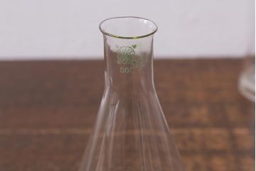 レトロ雑貨　昭和レトロ　実験器具　ビーカーセット6点(メスシリンダー、三角フラスコ)(R-040751)