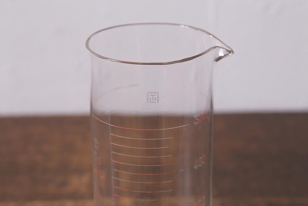 レトロ雑貨　昭和レトロ　実験器具　ビーカーセット6点(メスシリンダー、三角フラスコ)(R-040751)