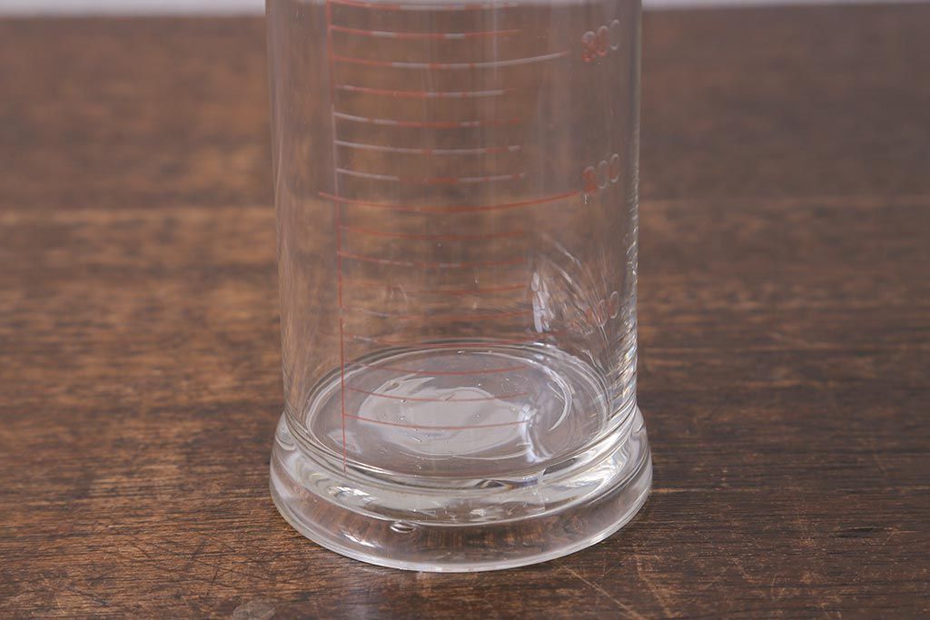 レトロ雑貨　昭和レトロ　実験器具　ビーカーセット6点(メスシリンダー、三角フラスコ)(R-040751)