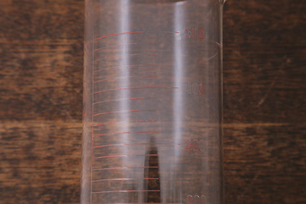 レトロ雑貨　昭和レトロ　実験器具　ビーカーセット6点(メスシリンダー、三角フラスコ)(R-040751)