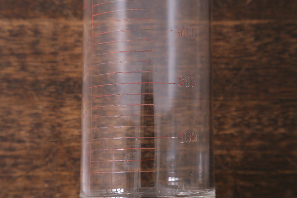 レトロ雑貨　昭和レトロ　実験器具　ビーカーセット6点(メスシリンダー、三角フラスコ)(R-040751)