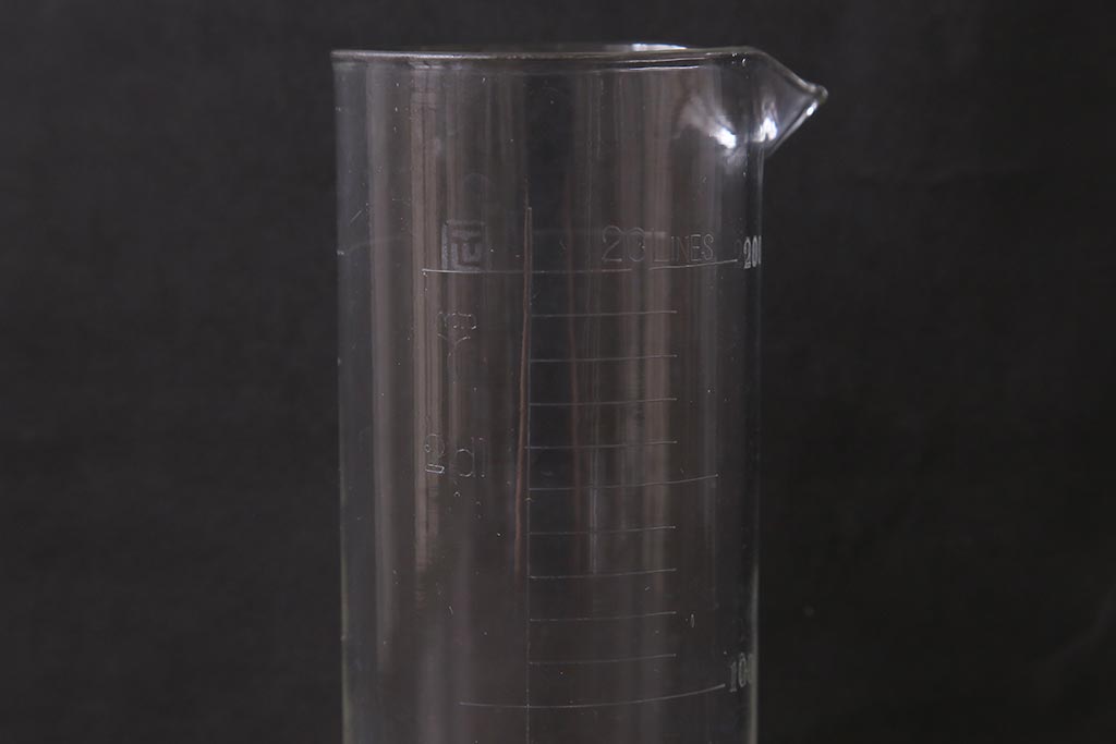 レトロ雑貨　昭和レトロ　実験器具　ビーカーセット6点(メスシリンダー、三角フラスコ)(R-040751)