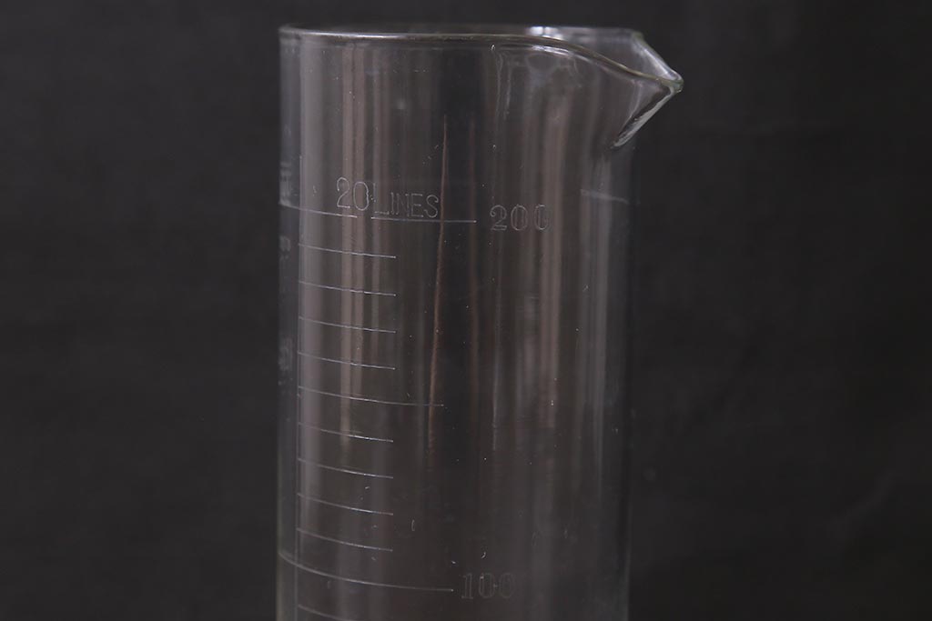 レトロ雑貨　昭和レトロ　実験器具　ビーカーセット6点(メスシリンダー、三角フラスコ)(R-040751)