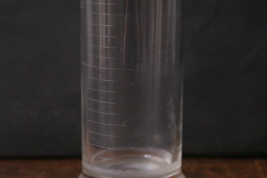 レトロ雑貨　昭和レトロ　実験器具　ビーカーセット6点(メスシリンダー、三角フラスコ)(R-040751)