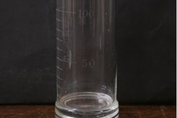 レトロ雑貨　昭和レトロ　実験器具　ビーカーセット6点(メスシリンダー、三角フラスコ)(R-040751)