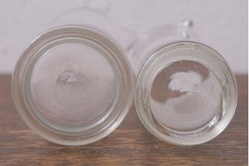 レトロ雑貨　昭和レトロ　実験器具　ビーカーセット6点(メスシリンダー、三角フラスコ)(R-040751)