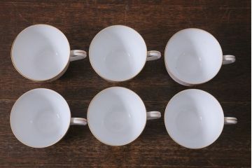 アンティーク雑貨　名古屋製陶会社　名陶硬質磁器　昭和レトロなカップ&ソーサー6客(R-040752)