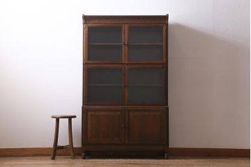 アンティーク家具　イギリスアンティーク　オーク材　風格と品が漂うスタッキングブックケース(本箱、収納棚、飾り棚、キャビネット)(R-040769)