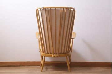 ヴィンテージ家具　ERCOL(アーコール)　エバーグリーン　気品のある佇まいが魅力の1人掛けイージーチェア(ラウンジチェア、アームチェア、椅子、ソファ、ビンテージ)(R-040773)