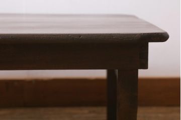 レトロ家具　昭和初期　栓材　素朴な雰囲気が魅力の角ちゃぶ台(折りたたみテーブル、座卓、ローテーブル)(R-040774)