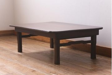 レトロ家具　昭和初期　栓材　素朴な雰囲気が魅力の角ちゃぶ台(折りたたみテーブル、座卓、ローテーブル)(R-040774)
