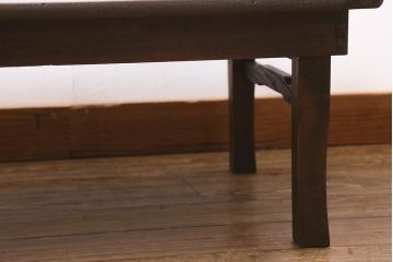 レトロ家具　昭和初期　栓材　素朴な雰囲気が魅力の角ちゃぶ台(折りたたみテーブル、座卓、ローテーブル)(R-040774)
