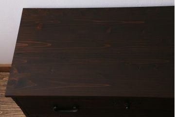 アンティーク家具　明治期　脚付きリメイク　総桐材の上質な箪笥ローボード(衣装箪笥、チェスト、引き出し、リビングボード、和タンス、桐箪笥、桐たんす)(R-040779)