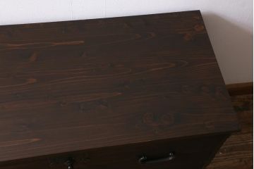 アンティーク家具　明治期　脚付きリメイク　総桐材の上質な箪笥ローボード(衣装箪笥、チェスト、引き出し、リビングボード、和タンス、桐箪笥、桐たんす)(R-040779)