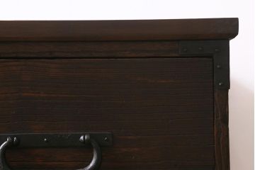 アンティーク家具　明治期　脚付きリメイク　総桐材の上質な箪笥ローボード(衣装箪笥、チェスト、引き出し、リビングボード、和タンス、桐箪笥、桐たんす)(R-040779)