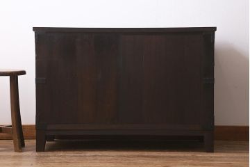 アンティーク家具　明治期　脚付きリメイク　総桐材の上質な箪笥ローボード(衣装箪笥、チェスト、引き出し、リビングボード、和タンス、桐箪笥、桐たんす)(R-040779)