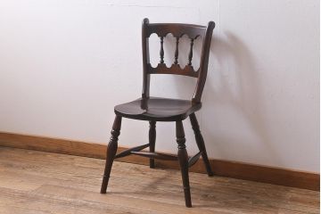 中古　松本民芸家具　#49型A　クラシックな佇まいが魅力的なワイコムチェア(ダイニングチェア、椅子、板座チェア)(R-040780)