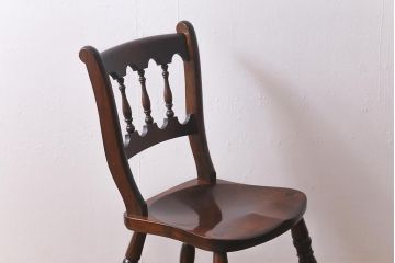中古　松本民芸家具　#49型A　クラシックな佇まいが魅力的なワイコムチェア(ダイニングチェア、椅子、板座チェア)(R-040780)