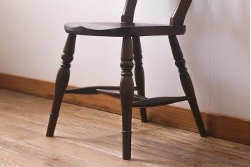 中古　松本民芸家具　#49型A　クラシックな佇まいが魅力的なワイコムチェア(ダイニングチェア、椅子、板座チェア)(R-040780)