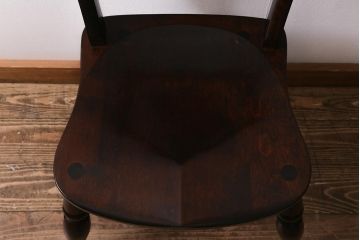 中古　松本民芸家具　#49型A　クラシックな佇まいが魅力的なワイコムチェア(ダイニングチェア、椅子、板座チェア)(R-040780)