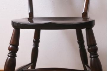 中古　松本民芸家具　#49型A　クラシックな佇まいが魅力的なワイコムチェア(ダイニングチェア、椅子、板座チェア)(R-040780)