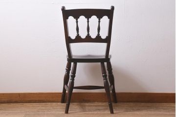 中古　松本民芸家具　#49型A　クラシックな佇まいが魅力的なワイコムチェア(ダイニングチェア、椅子、板座チェア)(R-040780)
