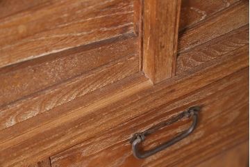 アンティーク家具　昭和初期　京都産　上品さとレトロな雰囲気を併せ持つ重ね戸棚(キャビネット、食器棚、収納棚)(R-040788)