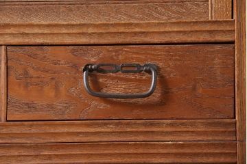 アンティーク家具　昭和初期　京都産　上品さとレトロな雰囲気を併せ持つ重ね戸棚(キャビネット、食器棚、収納棚)(R-040788)