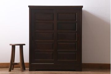 中古　松本民芸家具　上品な雰囲気漂う下駄箱(靴箱、戸棚、キャビネット)(R-040794)