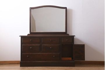 中古　北海道民芸家具　上品な佇まいのドレッシングチェスト(ドレッサー、ミラー、鏡台)(定価約30万円)(R-040795)