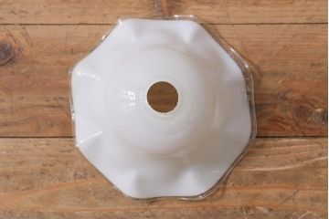 イギリスヴィンテージ照明　上品なフリルシェードのペンダントライト(ランプシェード、天井照明、ビンテージ)(R-040800)