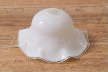 イギリスヴィンテージ照明　上品なフリルシェードのペンダントライト(ランプシェード、天井照明、ビンテージ)(R-040800)