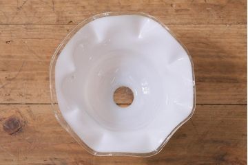 イギリスヴィンテージ照明　上品なフリルシェードのペンダントライト(ランプシェード、天井照明、ビンテージ)(R-040800)