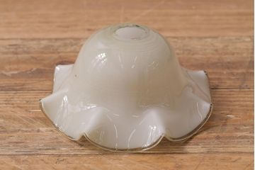 イギリスヴィンテージ照明　上品なフリルシェードのペンダントライト(ランプシェード、天井照明、ビンテージ)(R-040801)