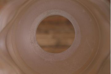 ヴィンテージ照明　イギリスビンテージ　エレガントなグラビュールが浮かぶペンダントライト(シェード、天井照明)(R-040813)