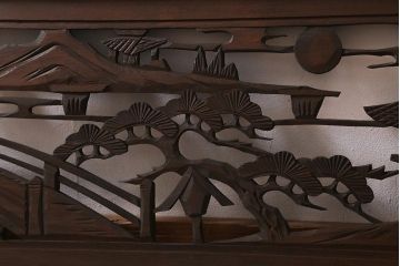 ビンテージ建具　山水図　風情のある和空間を演出する欄間(明かり取り、明り取り)(R-040826)