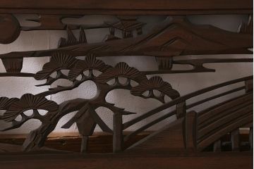 ビンテージ建具　山水図　風情のある和空間を演出する欄間(明かり取り、明り取り)(R-040826)