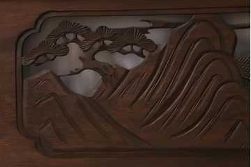 ビンテージ建具　山水図　風情のある和空間を演出する欄間(明かり取り、明り取り)(R-040826)