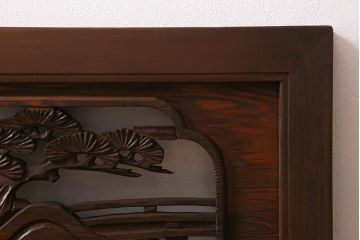 アンティーク建具　昭和中期　山水図　上品な和の雰囲気を高める欄間(明かり取り、明り取り)(R-040827)