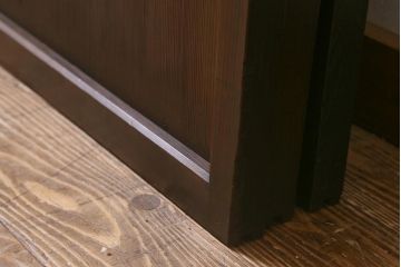 アンティーク建具　昭和初期　レトロな模様が入ったガラスが魅力の格子戸3枚セット(引き戸、ガラス帯戸)(R-040829)