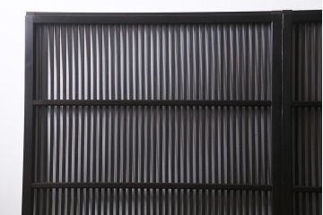 アンティーク建具　昭和初期　レトロな模様が入ったガラスが魅力の格子戸3枚セット(引き戸、ガラス帯戸)(R-040829)