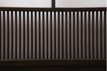 アンティーク建具　昭和初期　レトロな模様が入ったガラスが魅力の格子戸3枚セット(引き戸、ガラス帯戸)(R-040829)