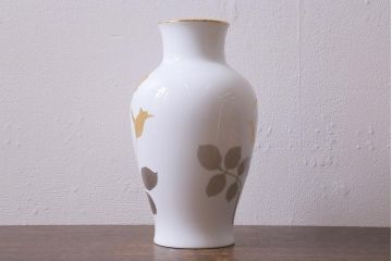 未使用　大倉陶園(オークラ)　箱付き　金蝕バラ　28cm　花器(花瓶)(R-040833)