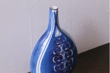 ビンテージ　ROYAL COPENHAGEN(ロイヤルコペンハーゲン)　Tenera(テネラ)　FAJANCE(ファイアンス)　フラワーベース(花瓶、花器、一輪挿し)(R-040835)