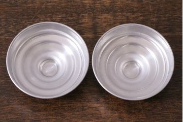 アンティーク雑貨　昭和レトロ　アルミ蓋　角型ガラスビン(ガラス瓶、キャニスター)(R-040836)