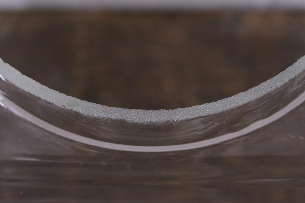 アンティーク雑貨　昭和レトロ　アルミ蓋　角型ガラスビン(ガラス瓶、キャニスター)(R-040836)